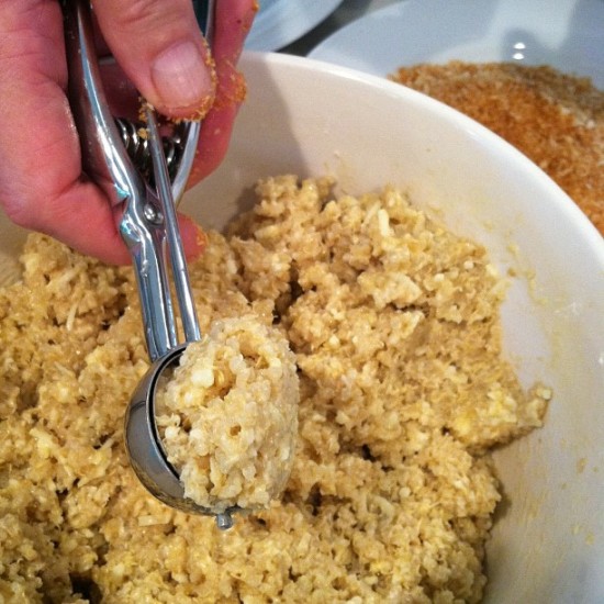 Quinoa Nuggets_2 Scooping Dough