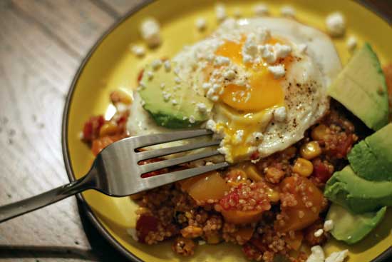 Mexican Quinoa with Fried Egg