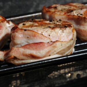 Bacon-Wrapped Pork Chops with Seasoned Butter