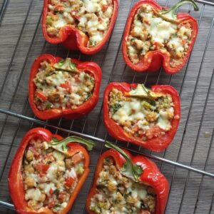 Stuffed Red Bell Peppers (Great for the Family!)