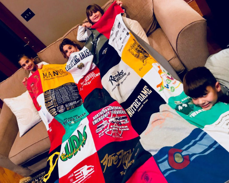 After Their Dad Died, Kids Repurpose His Old T-shirts In the Sweetest Way www.herviewfromhome.com