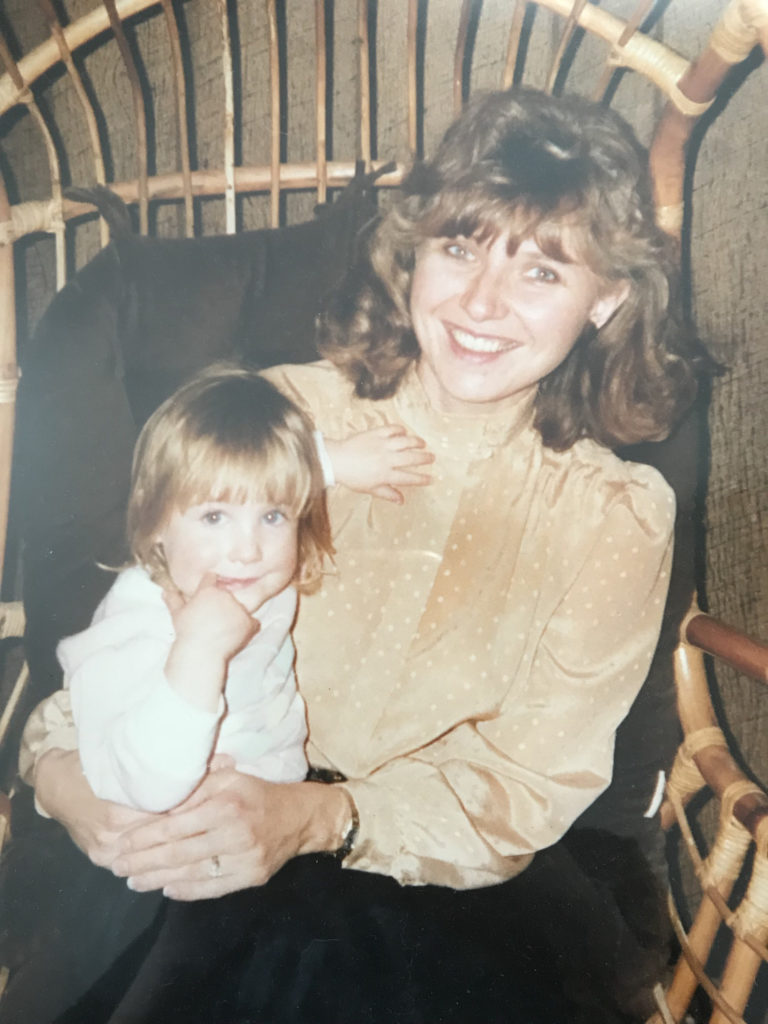 Mother and daughter in a vintage photo