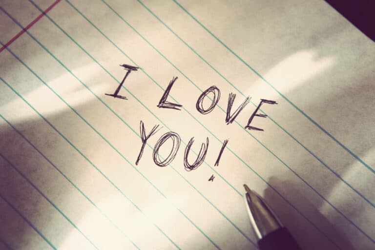 I love you written on paper
