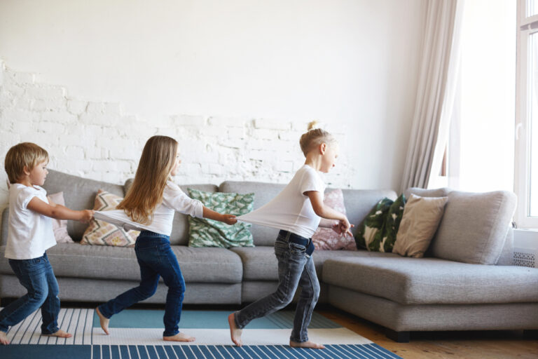 Kids running in living room