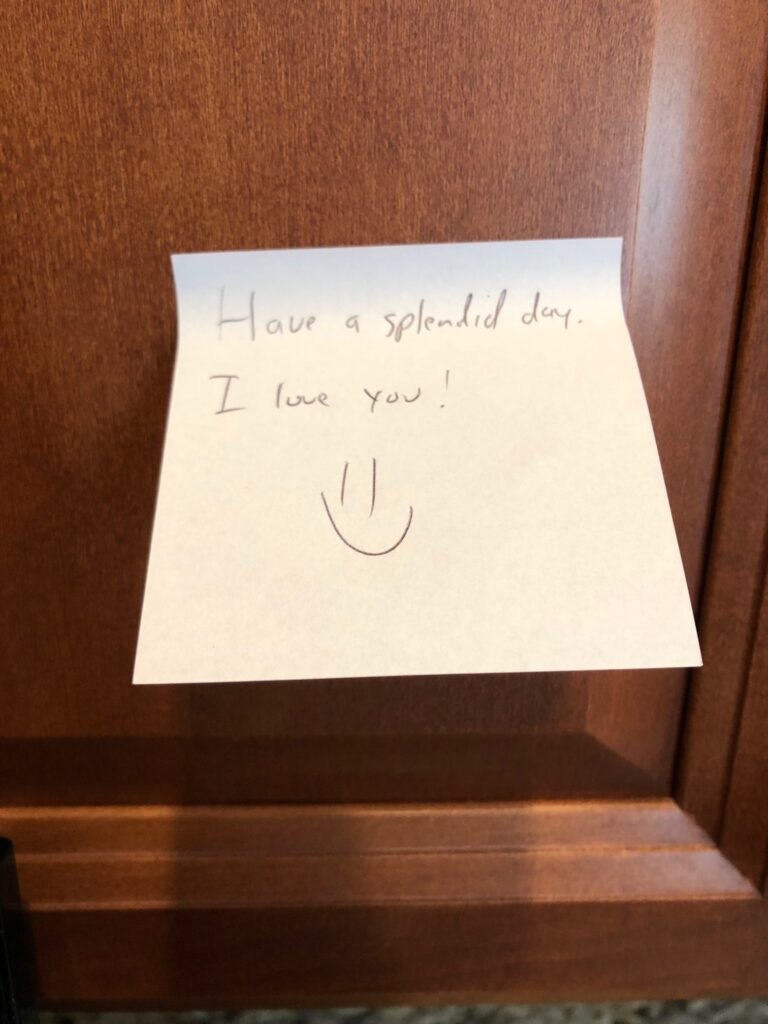 I love you written on sticky note, color photo