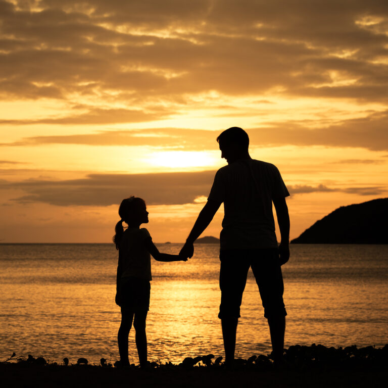 Father daughter silhouette