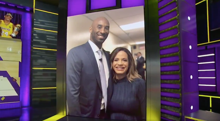 Kobe Bryant and Elle Duncan SportsCenter ESPN photo