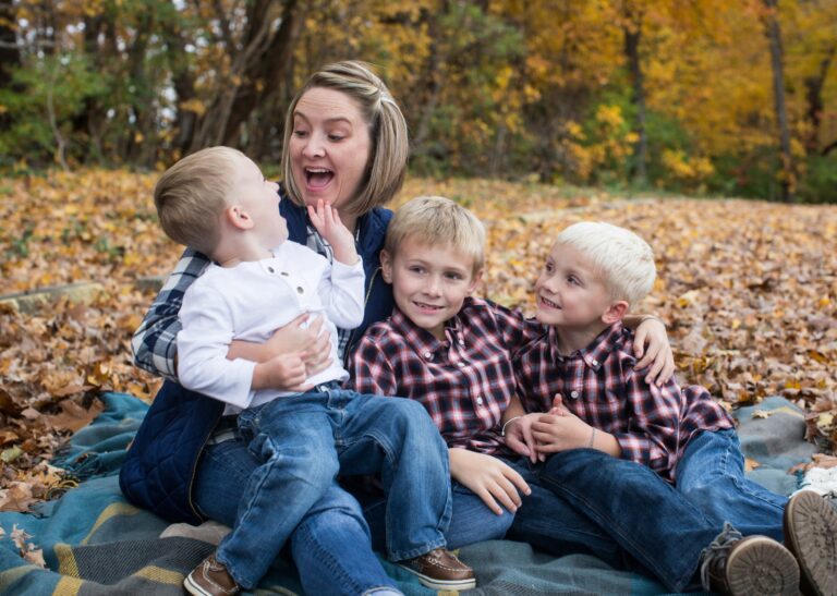 Mom with three sons