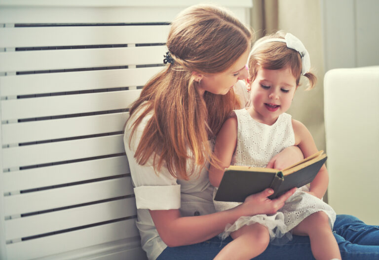 Mother reading to child