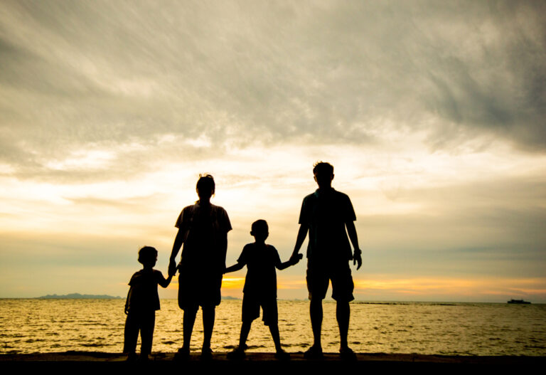 Silhouette of family