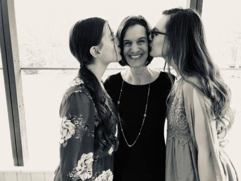 Teen daughters and mother