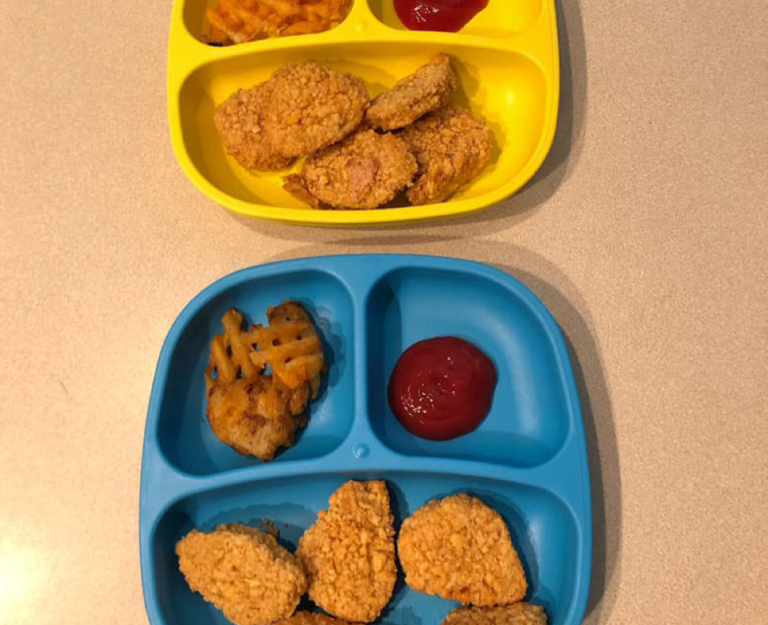 Chicken nuggets on plate