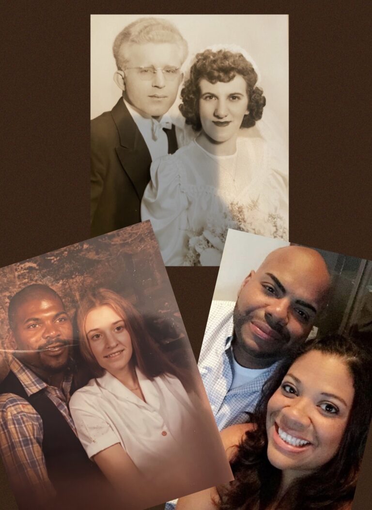 Three photos of couples, color photo