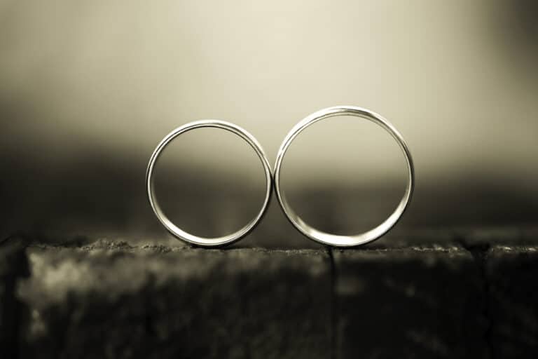 Two wedding rings side by side