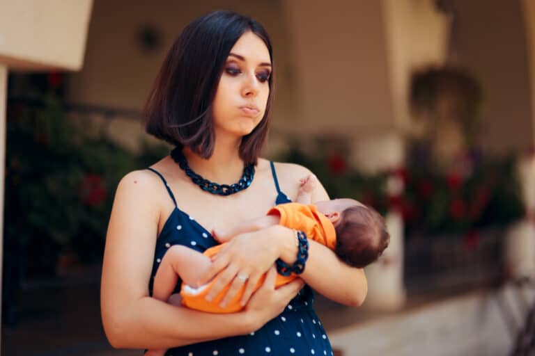 Woman holding baby