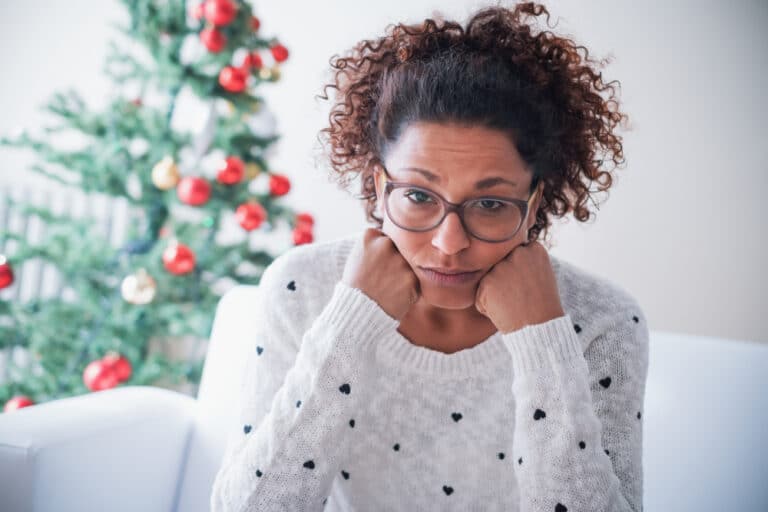 Stressed woman at Christmas
