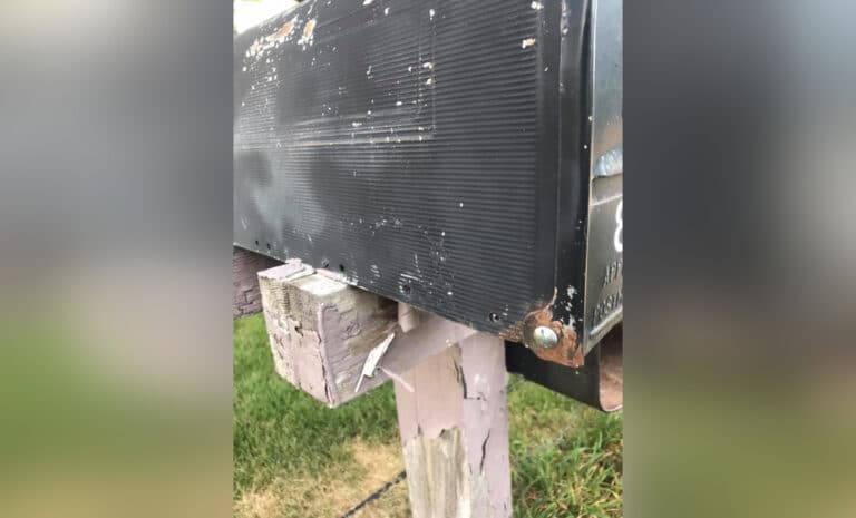 Worn mailbox, color photo