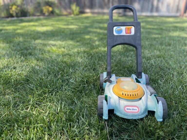 Little Tikes lawnmower, color photo