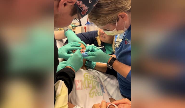 Medical team works to get magnet out of young girl's nose