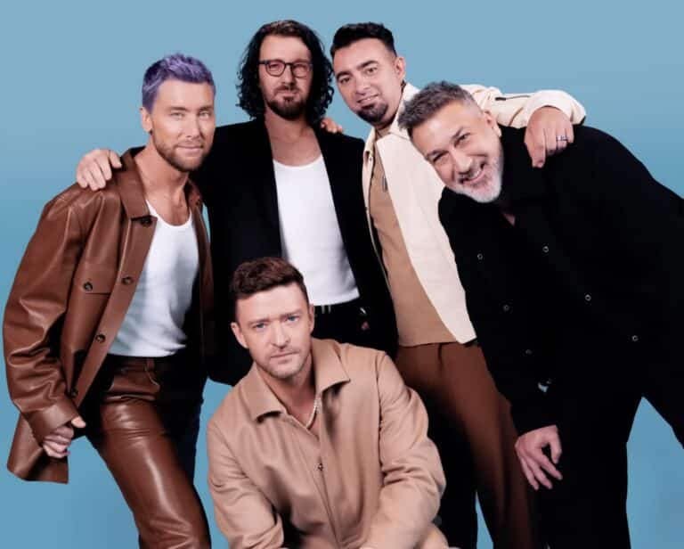 *NSYNC band members Justin Timberlake, JC Chasez, Lance Bass, Joey Fatone, and Chris Kirkpatrick pose for photo