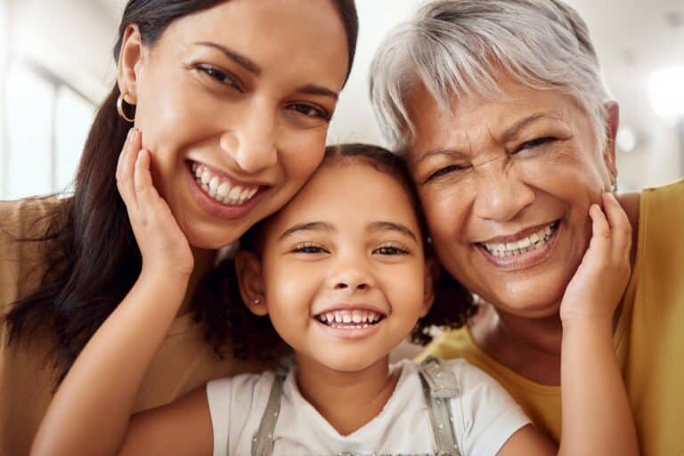 3 generations of mothers smiling