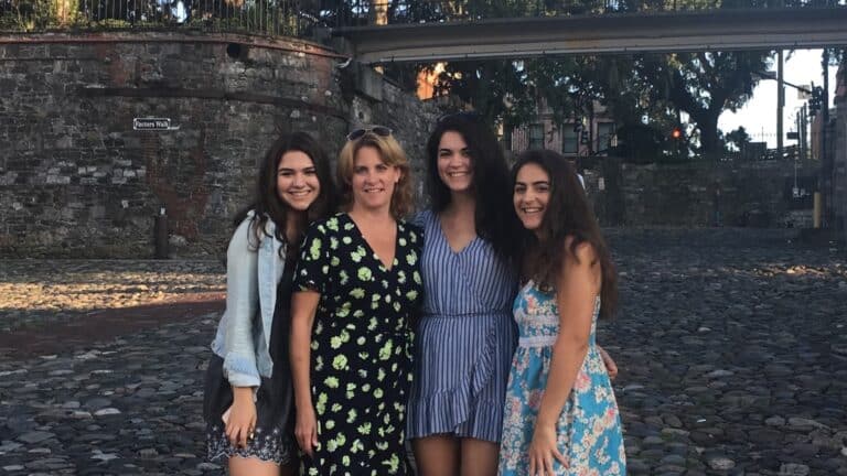 Mother with three grown daughters