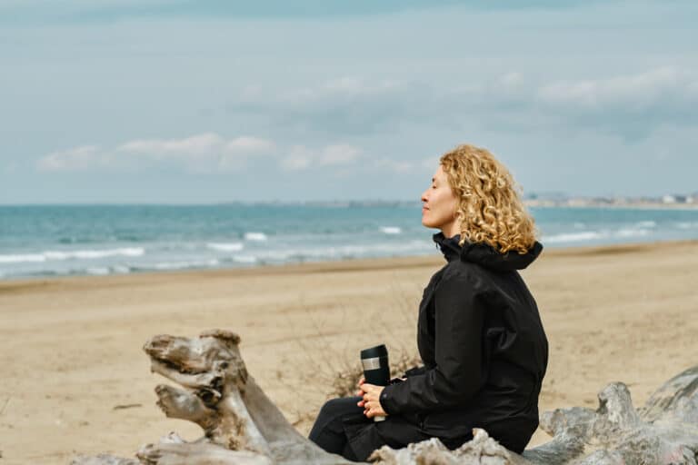Woman looking at water