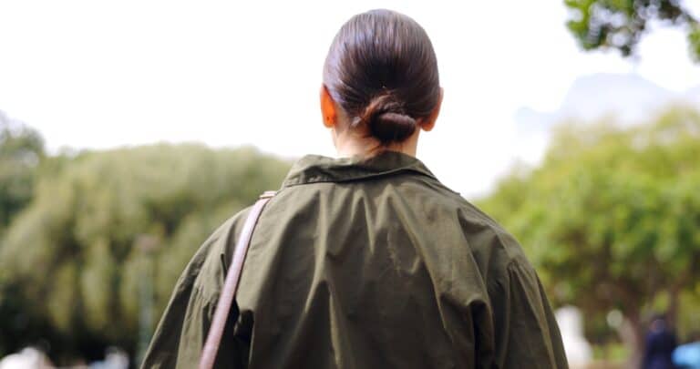 Woman walking away