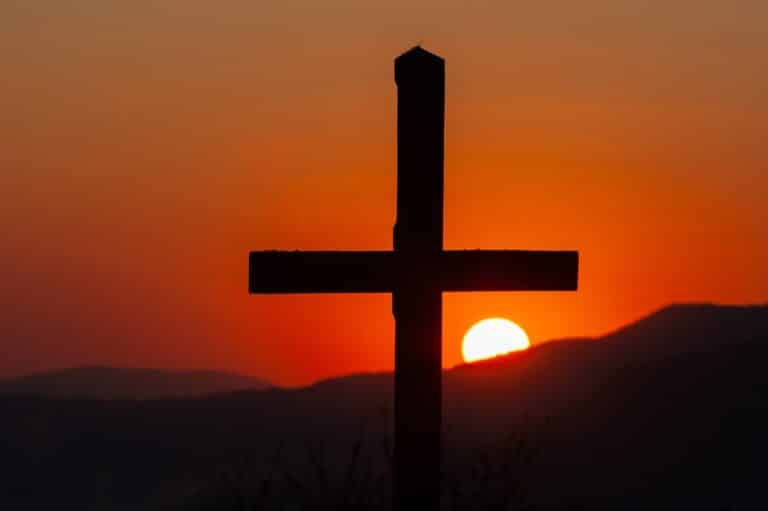 Cross and sunset