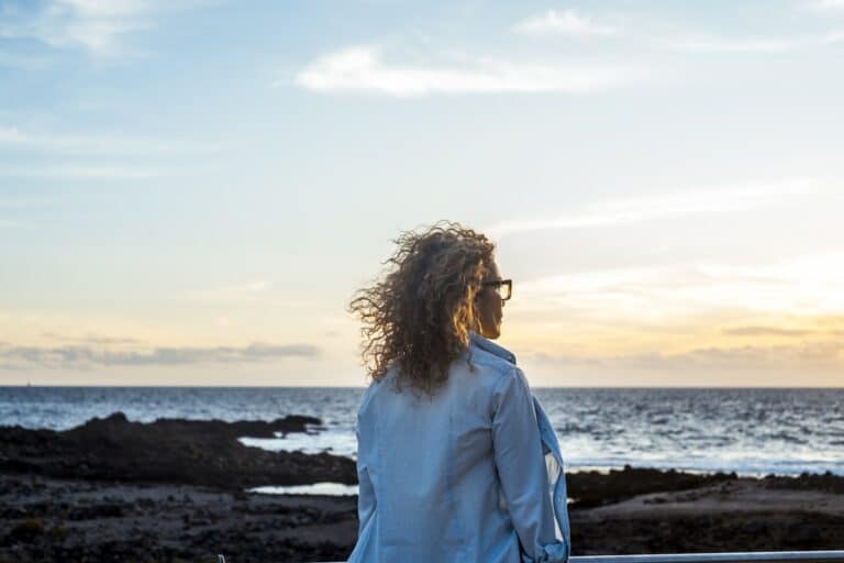 Woman looking at water