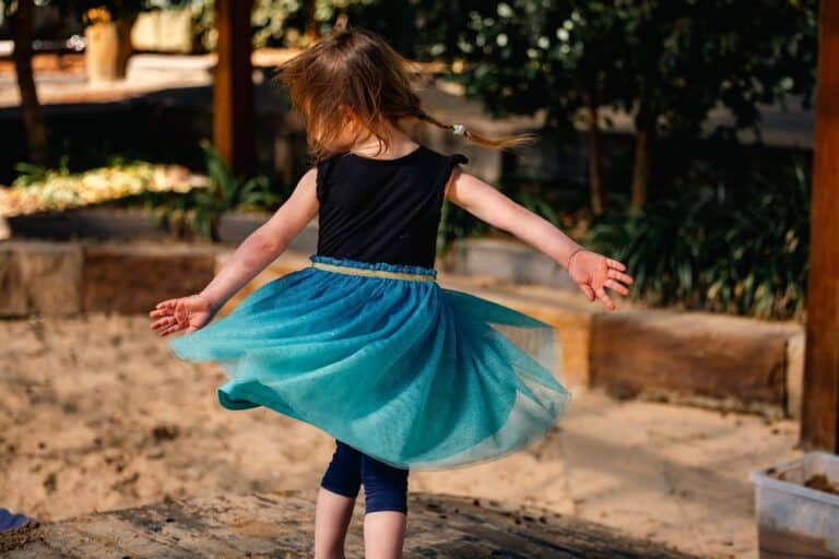 Little girl twirling