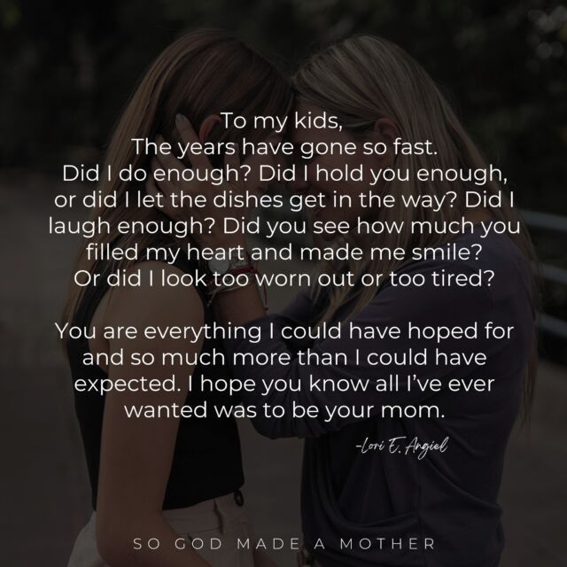 The years go SO fast⁣
⁣
**These words from Lori E. Angiel are straight out of our bestselling new book, SO GOD MADE A MOTHER. Grab your copy at the link in bio👆