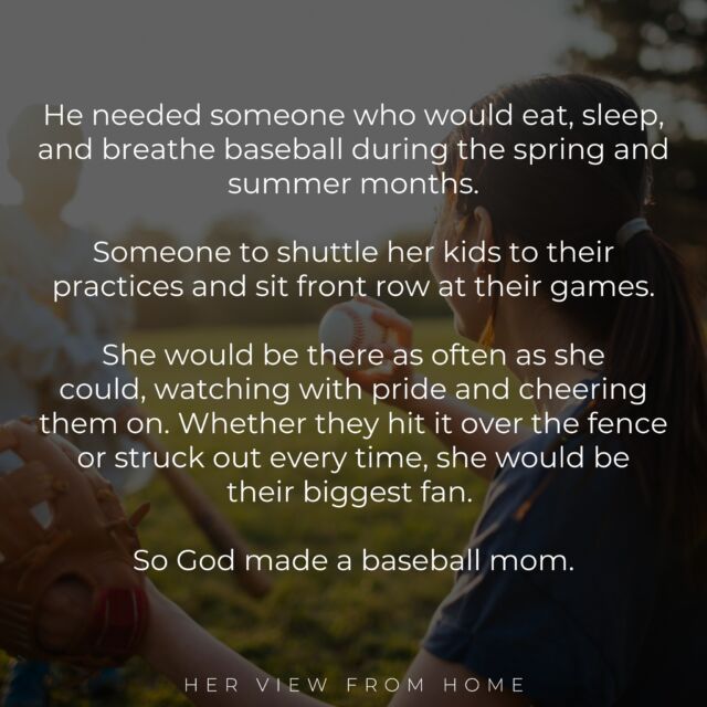 This is for all of the moms who spend their summers at the ball field. ⚾🥎

**Grab our So God Made A Baseball Mom and Softball Mom tees at the link in our bio, or comment "Play Ball" for a discount code on our entire sports mom collection sent directly to your inbox.