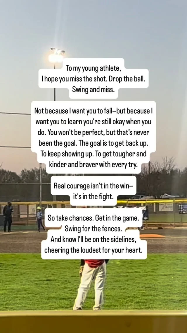 Take the chances.
Get in the game.
Swing for the fences.
I will always be there, cheering you on.🤍