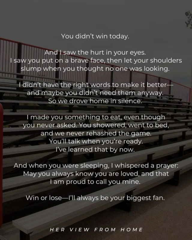 Win or lose, I will always be your biggest fan. 🤍